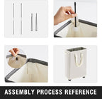Slim Rolling Laundry Basket, Slim Laundry Hamper - Image 6