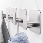 Silver Hooks for Hanging Heavy Duty, Adhesive Hooks for Shower, Waterproof & - Image 5