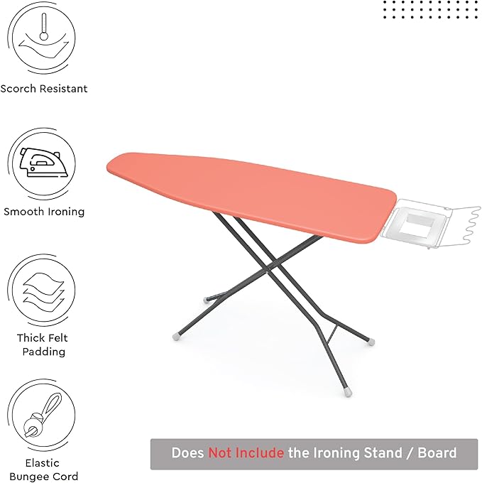 Encasa XO Ironing Board Cover and Pad 49"x18" - 4mm Felt Wide Iron Board Cover - Image 2