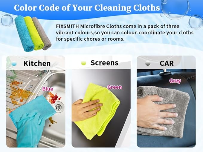 FIXSMITH Shop Towels-200 Pack, 12 x 16 in Microfiber Cleaning Cloth, Highly - Image 2