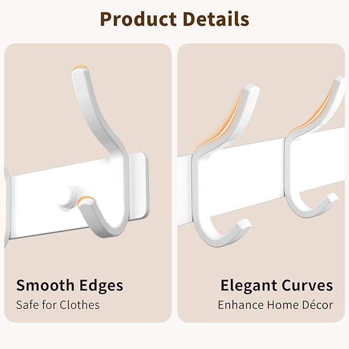 White Coat Rack Wall Mount - Image 5