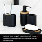 rejomiik Toothbrush Holders Resin Bamboo Tooth Brushing Holder - Image 4