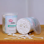 400pcs Organic Cotton Swabs for Infant Baby/kid/Adult, Round&Spiral Head Qtip - Image 7