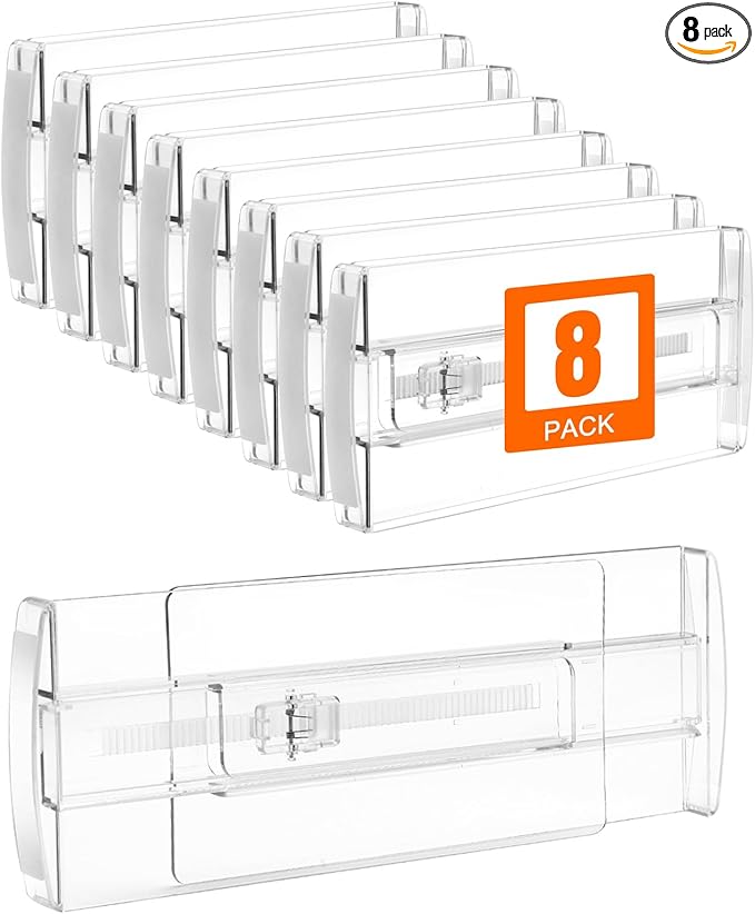 8 Pack 4" High Drawer Dividers for Clothes, 10.6"-16.9" Expandable Drawer by Unknown