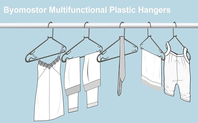 Plastic Hangers 50 Pack, Light Weight Durable Clothes Hangers - Image 5