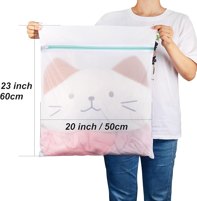 Tenn Well 3PCS Mesh Laundry Bags, 20 x 23 Inches Large Lingerie Bags - Image 2