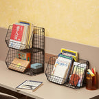 3 Tier Hanging Foldable Wire Baskets Closet Organizer Clothes Shelves - Image 6
