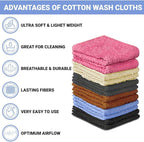 100% Cotton Washcloth Set 24 Packs – Soft, Absorbent Face Towels - Image 2