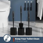 Toilet Brush, 3 Pack Toilet Brush and Holder Set Bathroom Accessories, Toilet - Image 4