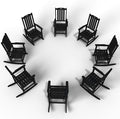 Oversized Rocking Chair Set of 8, Outdoor Rocking Chair for Adults, All Weather Resistant Porch Rocker for Lawn Garden, Black by THOEOE