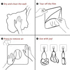 Adhesive Wall Hooks for Hanging Heavy Duty Towel Coat Hooks Waterproof - Image 7