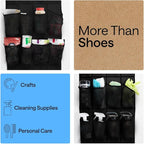 GORILLA GRIP Over the Door Shoe Organizer, 12 Large Breathable Mesh Pockets - Image 6