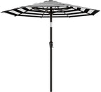 AreShark 9 FT Patio Umbrella for Outdoor, Outdoor Table Umbrella with Push Button Tilt and Crank, Outdoor Patio Umbrellas with 8 Sturdy Ribs for Market, Garden, Pool (Black & White Stripe) by Unknown