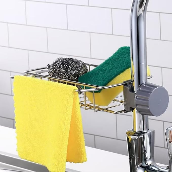 Sponge Holder for Kitchen Sink, Drying Rack for Sponges and Bottles - Image 5