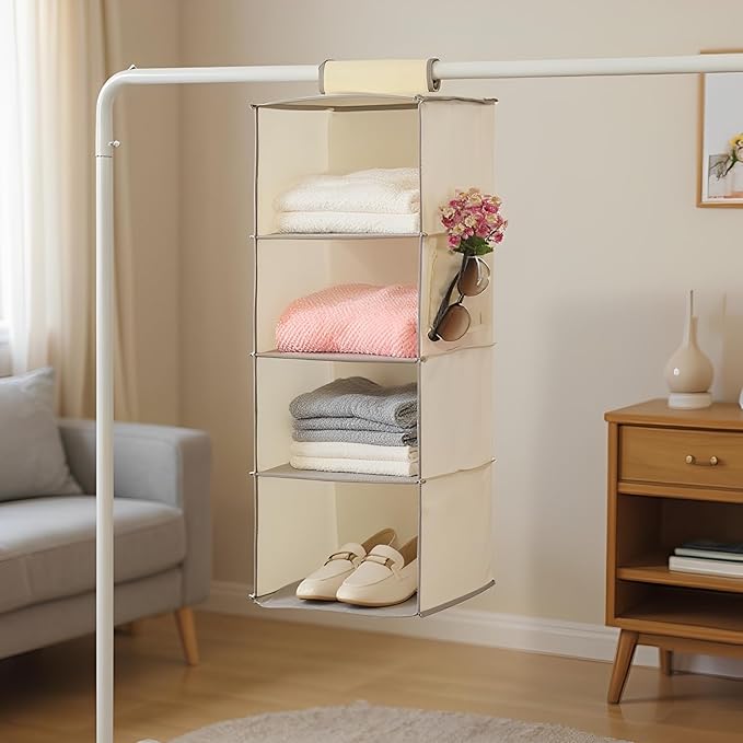 Hanging Closet Organizer 4 Tier Hanging Storage - Image 2