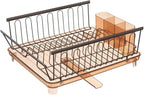 mDesign Large Modern Kitchen Countertop, Sink Dish Drying Rack - Image 9