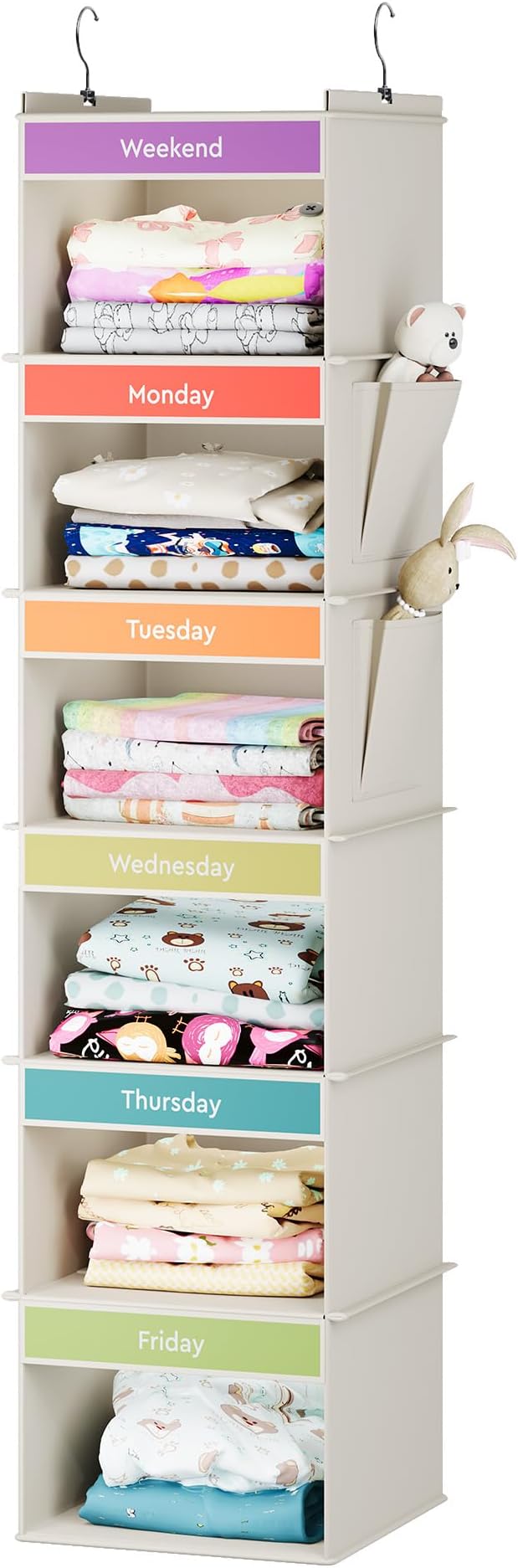 YOUDENOVA 6-Shelf Weekly Hanging Closet Organizer, Weekly Clothes Organizers by YOUDENOVA