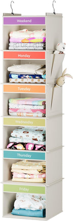YOUDENOVA 6-Shelf Weekly Hanging Closet Organizer, Weekly Clothes Organizers by YOUDENOVA