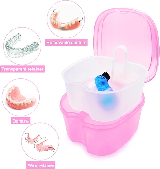 Denture Bath Case Denture Soaking Cup - Image 2