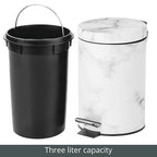 mDesign Extra Small Modern 3-Liter/.7 Gallon Round Metal Lidded Step Trash Can - Image 6