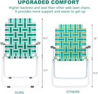 VINGLI Patio Lawn Webbed Folding Chairs1 Piece, Outdoor Beach Chair Portable Dining Chair for ir for Outdoor Yard, Garden(Green, Classic) - Image 3