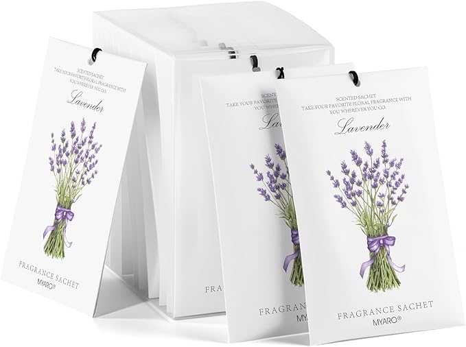 MYARO 12 Pack Lavender Scented Sachets | Odor Eliminator & Air Freshener - Image 9