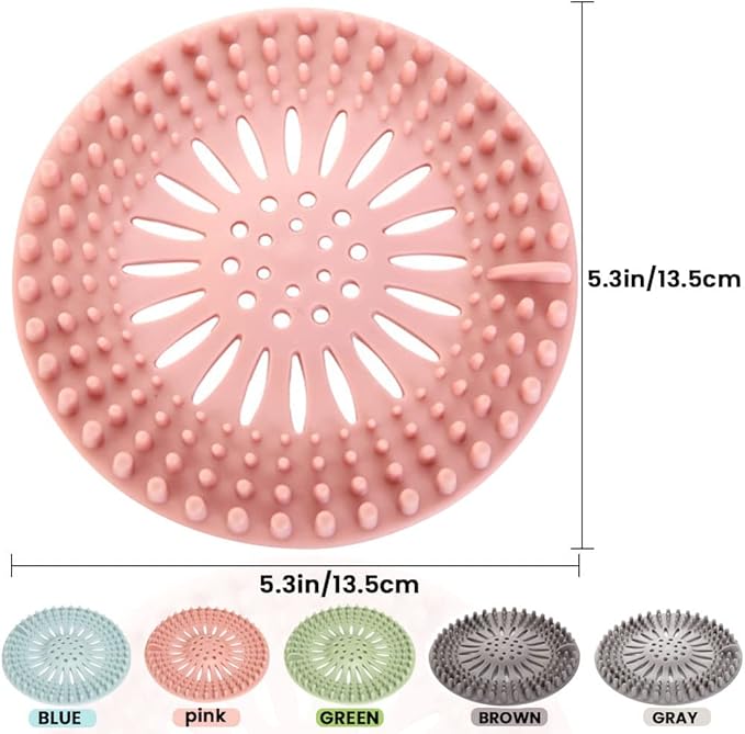 5 Pack Hair Catcher Durable Silicone Hair Stopper Shower Drain Covers - Image 4