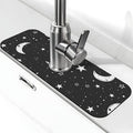 Faucet Draining Mat For Kitchen Sink, Moons Stars White Diatom Mud Absorbent by indokyeyqaz