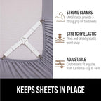 GORILLA GRIP Patent Pending Bed Sheet Holders, Adjustable Elastic Fasteners - Image 5