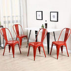 FDW Metal Dining Chairs Set of 4 Indoor Outdoor Chairs Patio Chairs Kitchen Metal Chairs 18 Inch Seat Height Restaurant Stackable Chair Tolix Side 330LBS Weight Capacity - Image 7
