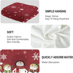 Snowman Hand Towels 28.7 x 13.7 Inch Christmas Bathroom Towels Winter Holiday - Image 3