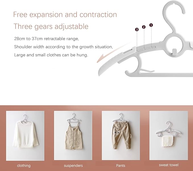 Baby Nursery Closet Hangers, Ultra Thin Non-Slip and Extendable Laundry Infant - Image 6