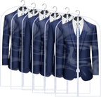 Clear Garment Bags for Hanging Clothes Travel Suit Bags for Closet Storage by HomeClean