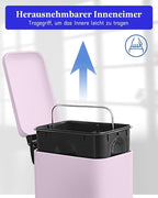 JM.YIPENG Bathroom Rubbish Bin, 5 Litre Cosmetic Bin, Small Waste Bin - Image 6