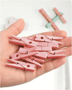 Clothes Pins Wooden Pink Colored Clothespins - Image 10