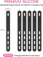 25Pack Silicone Cable Ties, Reusable Cord Organizer - Image 2