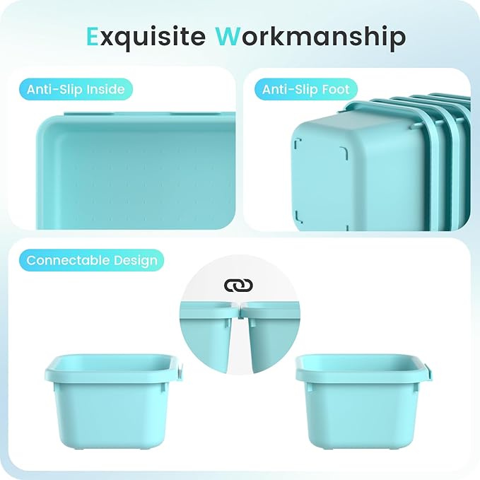 【】 【】 BlueGreen Drawer Organizer, Makeup organizer - Image 7