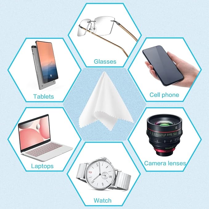 Eyeglass Cleaning Cloth Glasses Cleaner 12Pack Microfiber Lens Cleaner Eyewear - Image 4