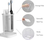 Toothbrush Holders with Drain Tray, Hanging Toothbrush and Toothpaste Holder - Image 2