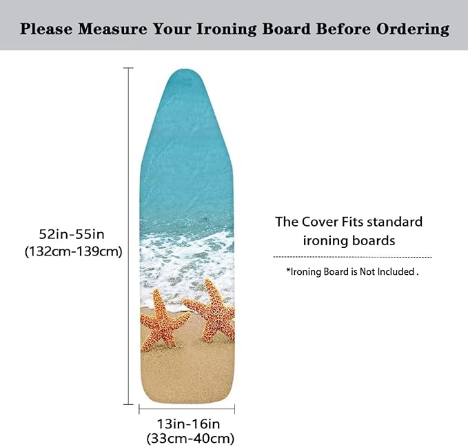 ZDCUSTOM Beach Starfish Ironing Board Covers, 15x54 Padded Ironing Board Covers - Image 5