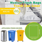 SWIHELP Medium Garbage Bags 8 Gallon /30 Liter Trash Bags Wastebasket Bin - Image 2