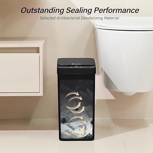 Bathroom Trash Can, 2.6 Gallon Automatic Motion Sensor Touchless Garbage Can - Image 5