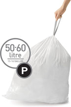 simplehuman Code P Custom Fit Drawstring Trash Bags, 50 -60 L / 13-16 Gallon - Image 2