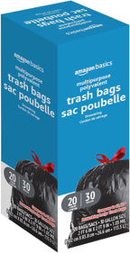 Amazon Basics Multipurpose Drawstring Trash Bags, 30 Gallon, Tear Resistant - Image 2
