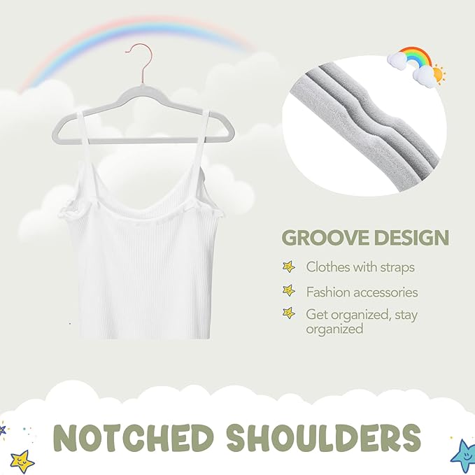 HOUSE DAY Velvet Kids Hangers 60 Pack, Premium Childrens Hangers - Image 6