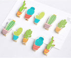 50pcs Cactus Wooden Photo Clips Pegs Clothespins Note Memo Card Holder - Image 5