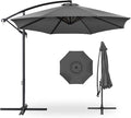 Best Choice Products 10ft Offset Hanging Market Patio Umbrella w/Easy Tilt Adjustment, Polyester Shade, 8 Ribs for Backyard, Poolside, Lawn and Garden - Gray by BestChoiceProducts