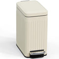 Bathroom Trash can with lid Soft Close, 6 Liter/1.6 Gallon Step Pedal Stainless by SolaceCove