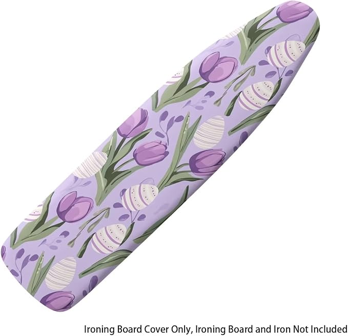 Purple Tulips Ironing Board Cover and Pad Elastic Edge Universal Washable - Image 6