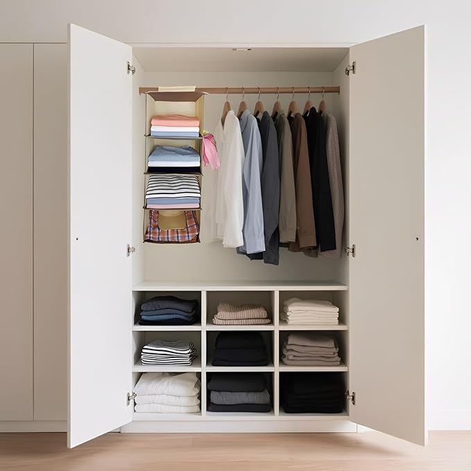 Hanging Closet Organizer 4 Tier Hanging Storage - Image 5